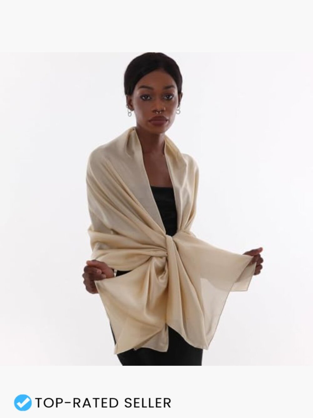 Pashmina Shawl Wrap Sheer Lightweight Scarf for Evening Dresses Party - Picture 7 of 7